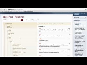 Historical Thesaurus of the Oxford English Dictionary (1): examining words