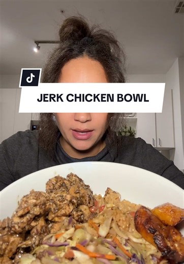Jerk chicken, rice & peas, cabbage, and plantain 🔥💃🔥💃 #mukbang #eating #jerkchicken #riceandpeas #homemademeals
