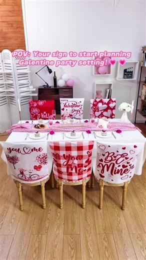 Galentine's Day Chair Covers for Cute Dining Room Decor