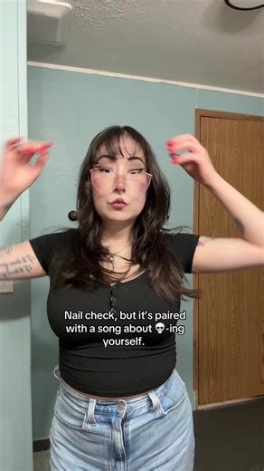 Nail check with songs that don’t fit. Vol 1. Lmao. #turnover #alttiktok #emo #indie #nailcheck