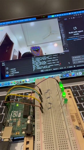 Arduino Project Using Google Mediapipe #computervision #arduino #robotics