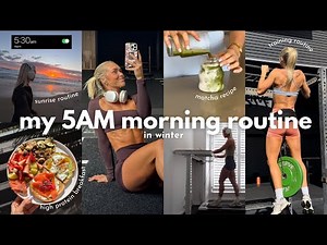 my *productive* 5AM morning routine | healthy habits, full gym workout, high protein bfast