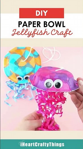 DIY Paper Bowl Jellyfish Craft for Kids | Easy and Colorful Ocean Craft!