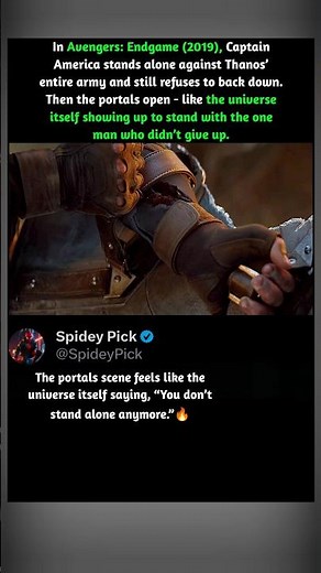 In Avengers: Endgame (2019), Cap Stands Alone Against Thanos