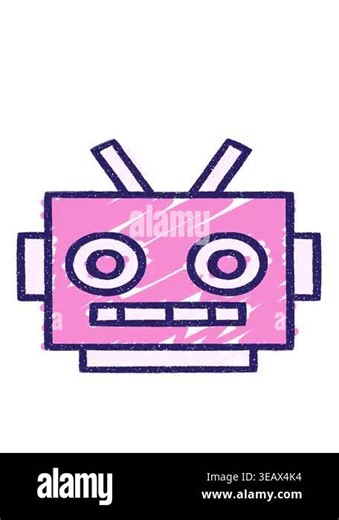 bobbing motion animation of Robot Head Chalk Drawing Stock Video Footage - Alamy
