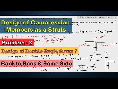 Problem 2 Design of Compression Member as a Struts | Design of Double Angle Strut