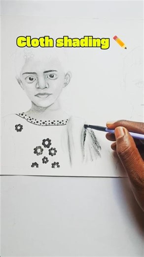 "Portrait Sketch with Clothes Shading ✏️ | Girl Sketch Shading Tutorial | Viral Art Shorts"#drawing