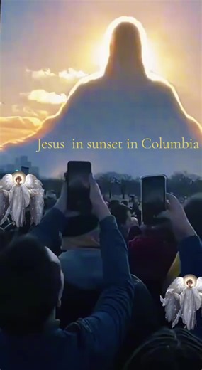 Jesus in the Sunset Over Colombia