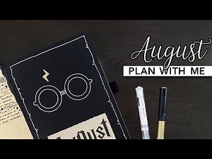 August Bullet Journal Setup 💜 Blackout Harry Potter Theme