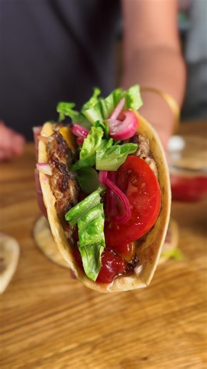 Smash burgers, tostada style! What are your must-have turkey burger toppings? | Jennie-O