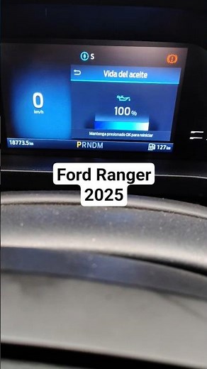 Reset engine oil life, Ford Ranger 2025
