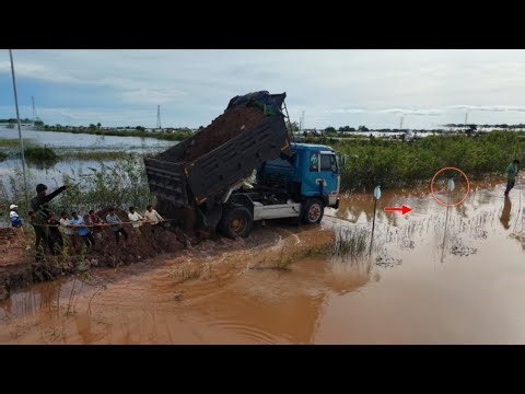 +Road Construction Bulldozer on the Brink Clearing the road and pouring soil for the road Push House