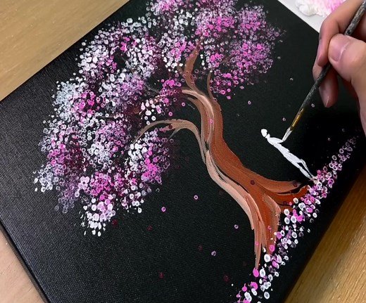 230K views · 4.8K reactions | 'Tree of Stars' Acrylic Painting Techniques | MAY Art. | Facebook