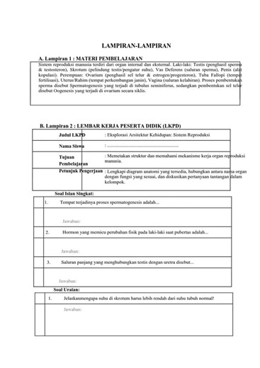 RPM Kelas 9 IPA Bab 3 Sistem Reproduksi Manusia Pert 1 Sistem Reproduksi Laki Laki dan Perempuan