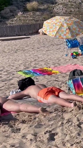 Morning Walk on Badalona Beach Spain