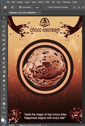 Ice Cream Poster design in Photoshop/Ideas for beginners #photoshop #photoshopforbeginners #tutorial