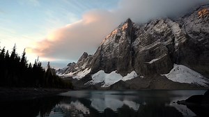 Floe lake at sunset in kootenay national park | Premium Stock Video Footage