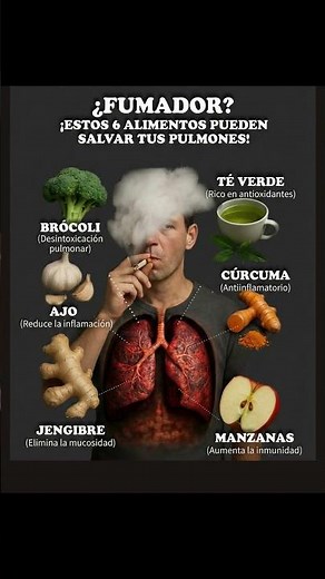 La comida que protege tus pulmones del cigarrillo #salud #pulmones #detox