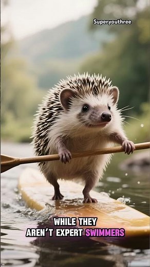 Can Hedgehog float on water?💦 #hedgehog #animals #facts