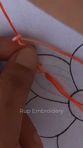 Hand embroidery basic bullion knot stitch tutorial #embroidery #embroiderylover #needlework