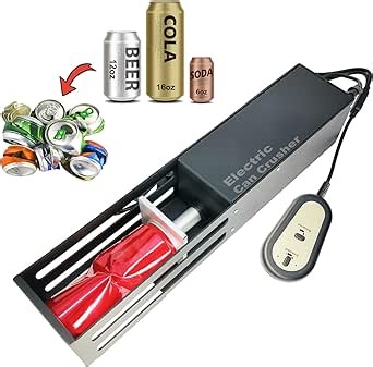 Electric Can Crusher for Recycling 12oz&16oz Aluminum Cans,16oz Metal Can Crusher, Heavy-Duty Smasher for Aluminum Seltzer, Soda, Beer Cans and Bottles for Recycling