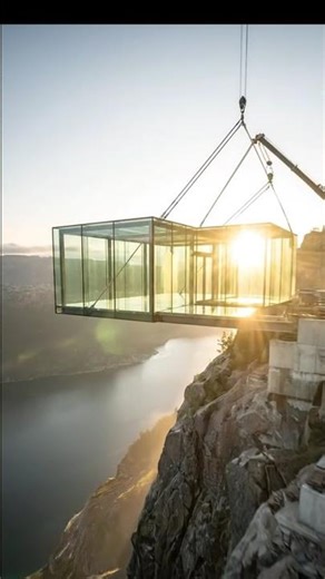 House Floating 1000ft Up – Pure Insanity! 🔥#house #shorts #glasshouse