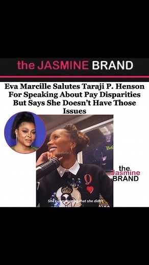 Miss Eva says her check at the Tyler Perry Studios looking great 👏🏾 However, sis stands with Taraji and all women fighting for pay equality 👏🏾👏🏾 🎥 @livebitez / @evamarcille | The Jasmine BRAND
