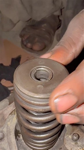 Cylinder head spring lock Process #shortsfeed #automobile #skills #valve #fyp #engine #mechaniclife