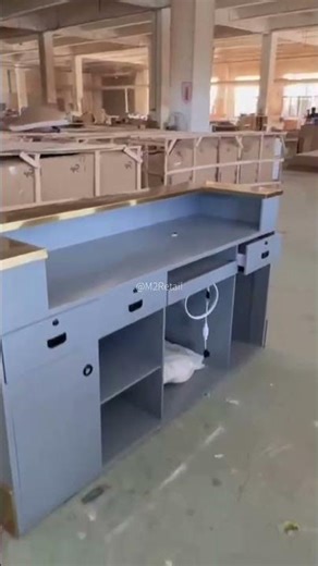 ✨ Gold & Silver Stainless Steel Reception Desk #m2retail #custom