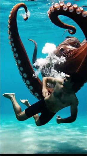 Octopus swimming in pool