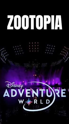 ZOOTOPIA DISNEY CASCADE OF LIGHTS #disneyadventureworld #shorts #zootopia2 #dlp #disneylandparis