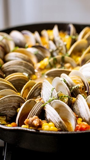 Ina Garten on Instagram: "This week on Be My Guest, I welcome New Orleans native Wendell Pierce to the barn! Wendell loves seafood, so I decided to show him how to make my Summer Skillet with Clams, Sausage and Corn. Whether you say “au jus” or “potlikker,” this recipe is definitely a go-to dinner! The episode airs this Sunday at 12 pm ET on @foodnetwork or you can stream it on MAX. #bemyguest"