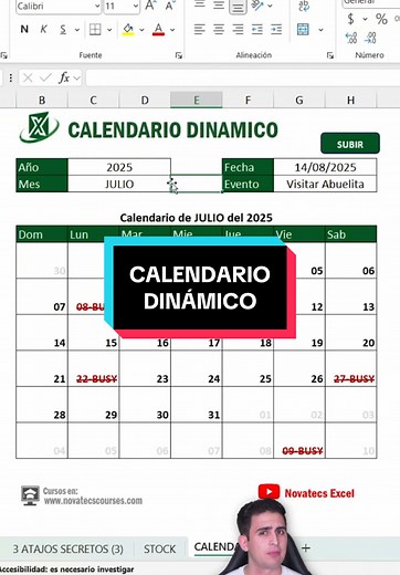 Cómo hacer un Calendario Dinámico en Excel