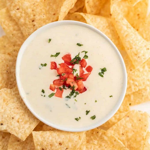 Mexican White Cheese Dip So Smooth, It Stays Dippable After Reheating