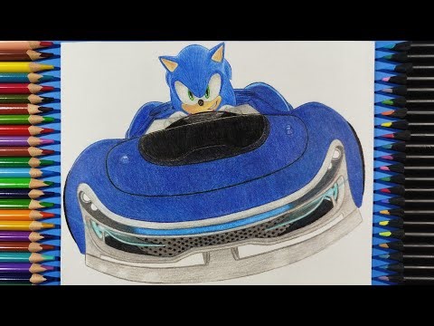 Dibujo a Sonic con su auto | Sonic Racing: CrossWorlds | Drawing Sonic with his car