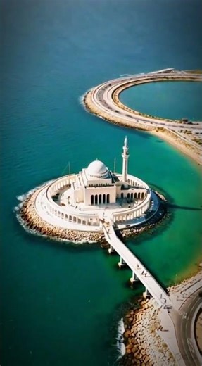 Al Rahma Floating Mosque Jeddah 🕌 Beautiful Mosque on the Red Sea | 4K Islamic Architecture |#shorts