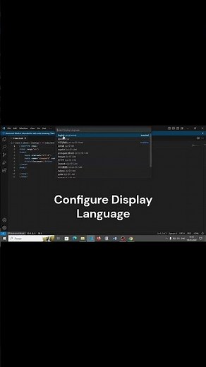 Как изменить язык интерфейса в Visual Studio Code