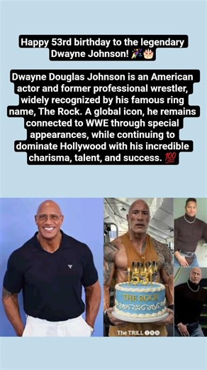 Happy 53rd Birthday to WWE Legend Dwayne “The Rock” Johnson 🎉#shorts