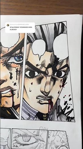 Josuke vs. Kira Yoshikage Manga Art 🔥 #jjba #animeart #mangaart #jojosbizzareadventure #shorts