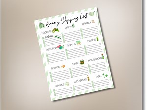 Printable Grocery Shopping List - Etsy UK