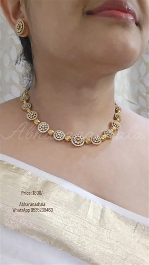 Premiun gold finish white zircon stone embedded round design set Zircon collection ✨ Watch full for detailed view... Price: 1890/-, free shipping in India With back chain attached DM or WhatsApp 9535230463 for order and price details NO Cash on delivery (gpay/paytym/phone pe/account transfer only) No Return or exchange (only in case of wrong or damaged item) No Reselling / No Bargaining / No Discount No separate pics will be shared for the same above, posted designs are all taken by ourselves (s