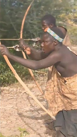 🐗🏹 Wild Boars Playing in Water — Tribal Hunters Attack Suddenly! 😱🔥 #bushmen #hadzabetribe #hunting