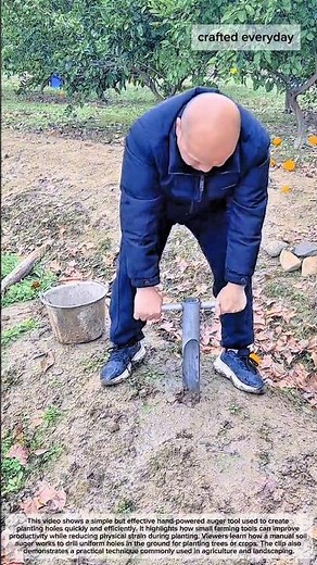 Manual Soil Auger Tool Drills Perfect Holes for Tree Planting | Smart Farming Technique #farming