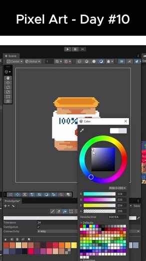 Pixel Art - Day 10 - Unity - ProtoSprite #pixelart #gamedev #unity