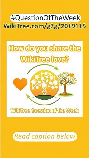 ❓#QuestionOfTheWeek: How do you share the WikiTree love? 🧡