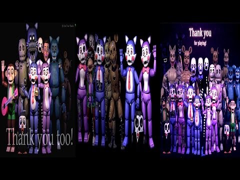 Five Nights at Candy's 1 2 3 All EXTRAS (All Animatronics]