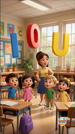 The Vowels A E I O U | Learn with Teacher Sofia | 3D Education for Kids