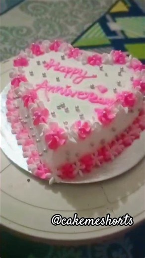 Happy anniversary heart cake💞🎀#amazingcakes #anniversary #heartcakes #cake