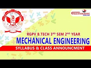 Syllabus Mechanical Engineering (ME) RGPV B.Tech 3rd Sem 2nd Year | ME Syllabus