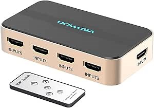 Amazon.com: VENTION HDMI Switch 5 in 1 Out 4K@30Hz HDMI Selector Switch with IR Remote HDMI 1.4 HDCP 1.4 Support 4K HD 3D 1080P 2160P HDMI Switch Box for Roku, Apple TV, PS5/4/3, Fire Stick : Electronics